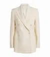 Eleventy Wool Double-breasted Blazer In White