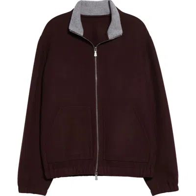 Eleventy Wool Double Face Jacket In Barolo