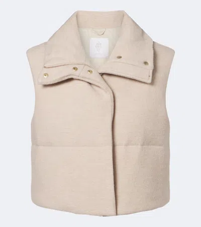Eleventy Wool Down Vest In Beige
