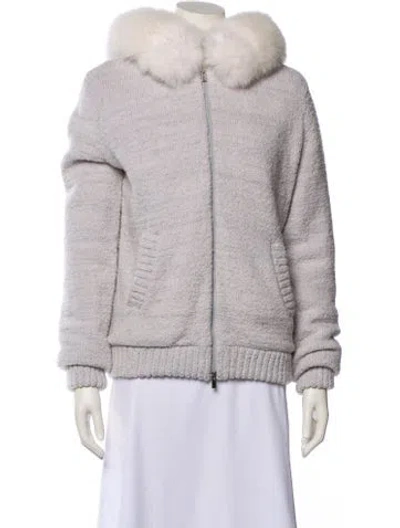 Pre-owned Eleventy Wool Fur Jacket In Gray