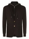 Eleventy Wool Hooded Jacket In Brown
