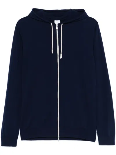 Eleventy Wool Hoodie In Blue