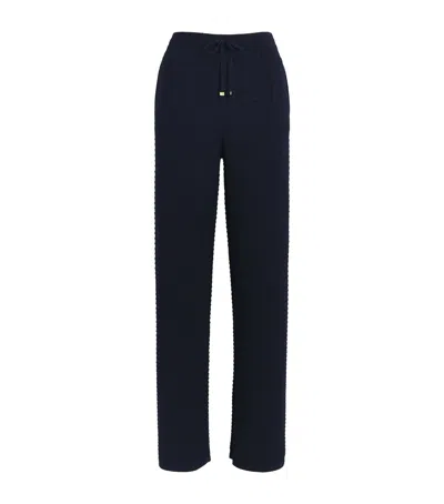 Eleventy Wool Knitted Trousers In Blue