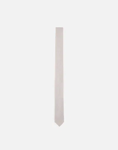 Eleventy Wool Linen Silk Tie In Ecru In Beige
