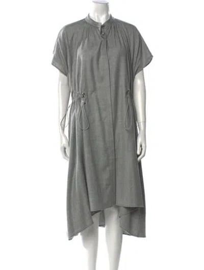 Pre-owned Eleventy Wool Midi Length Dress In Gray