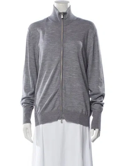 Pre-owned Eleventy Wool Mock Neck Sweater In Gray