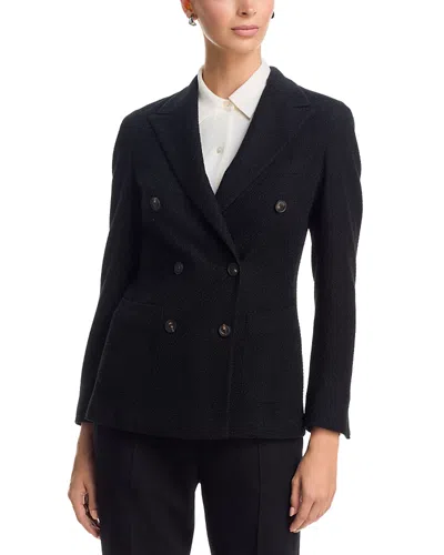 Eleventy Wool Mohair Double Breasted Jacket In Black