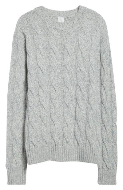 Eleventy Wool Mouliné Cable Knit Sweater In Brown