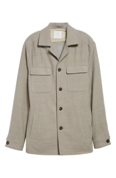 Eleventy Wool Overshirt In Gray