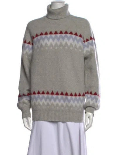 Pre-owned Eleventy Wool Patterned Sweater In Grey