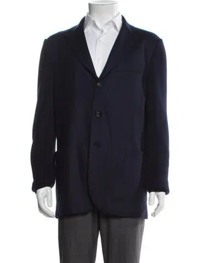 Pre-owned Eleventy Wool Peacoat In Blue