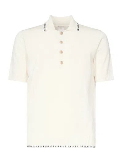 ELEVENTY ELEVENTY WOOL POLO IN WHITE
