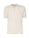 Eleventy Zip Collar Polo Textured Fabric In Sabbia