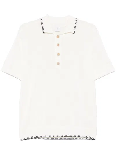 Eleventy Wool Polo Shirt In White