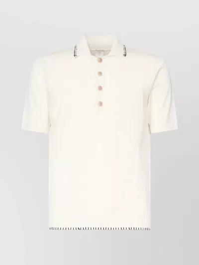 Eleventy Wool Ribbed Polo Short Sleeves