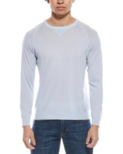 Eleventy Wool Round Neck Raglan Sweater In Animal Print
