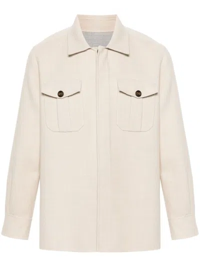 Eleventy Wool Shirt In Blue