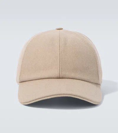 Eleventy Wool, Silk, And Cashmere Baseball Cap In Brown