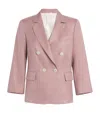Eleventy Wool-silk-linen Double-breasted Blazer