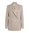 Eleventy Wool-silk-linen Double-breasted Blazer