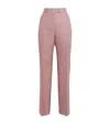 Eleventy Wool-silk-linen Straight Trousers