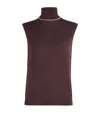 Eleventy Wool Sleeveless Top In Burgundy