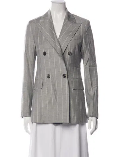 Pre-owned Eleventy Wool Striped Blazer W/ Tags In Grey