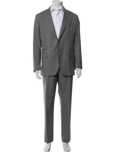 Pre-owned Eleventy Wool Striped Two-piece Suit In Gray