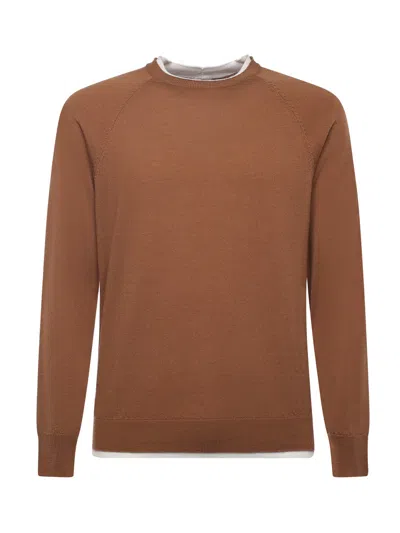 Eleventy Wool Sweater In Brown