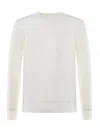 Eleventy Ribbed Round-neck Sweater In White