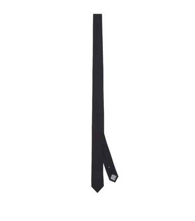 Eleventy Wool Tie In Black