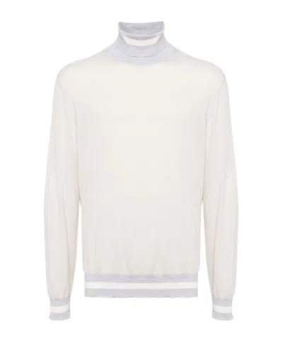 Eleventy Wool Turtle-neck Sweater In White