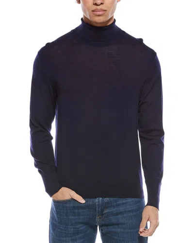 Eleventy Wool Turtleneck Sweater In Blue