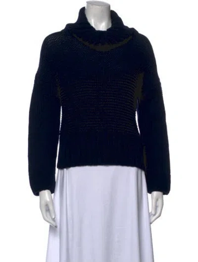 Pre-owned Eleventy Wool Turtleneck Sweater In Blue