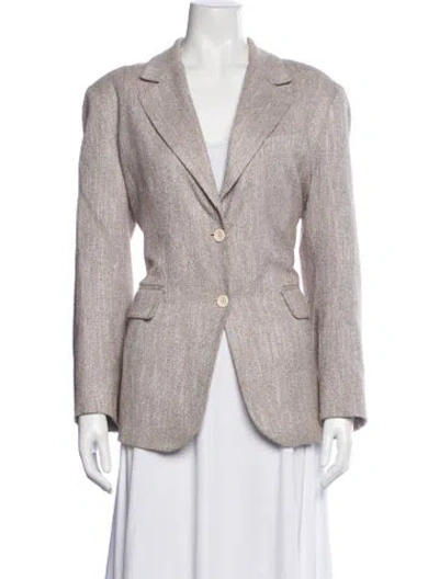 Pre-owned Eleventy Wool Tweed Pattern Blazer In Grey