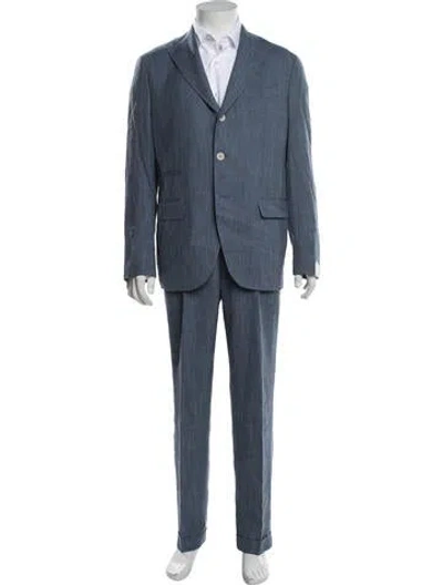 Pre-owned Eleventy Wool Two-piece Suit In Blue