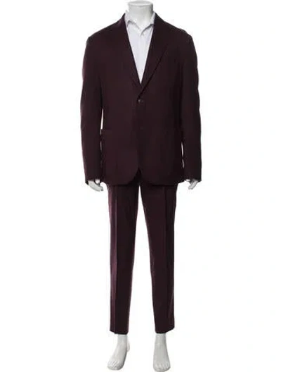 Pre-owned Eleventy Wool Two-piece Suit In Burgundy
