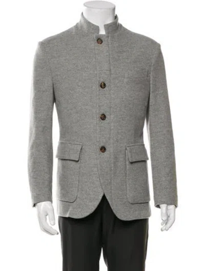 Pre-owned Eleventy Wool Utility Jacket In Grey