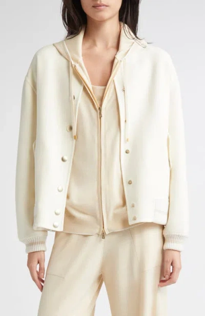 Eleventy Wool Varsity Jacket In Neutral