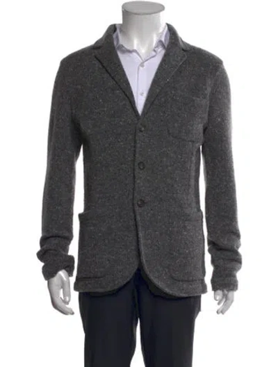 Pre-owned Eleventy Wool V-neck Cardigan In Gray