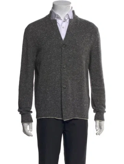 Pre-owned Eleventy Wool V-neck Cardigan In Gray