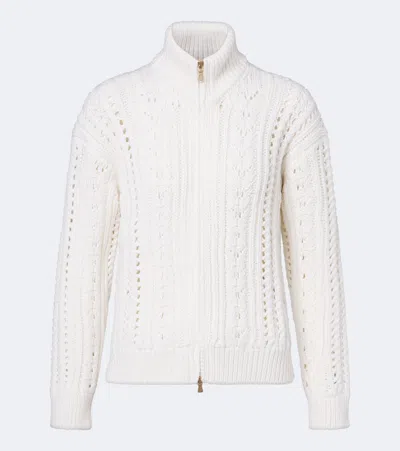 Eleventy Wool Zip-up Cardigan In White