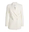 Eleventy Wool-blend Double-breasted Blazer In White