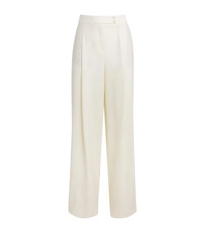 Eleventy Wool-blend Straight Trousers In White