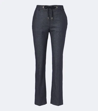 Eleventy Wool-blend Tapered Pants In Blue