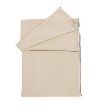 Eleventy Wool-cashmere-silk Scarf In Neutral