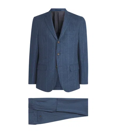 Eleventy Wool-cotton-cashmere 2-piece Suit In Blue