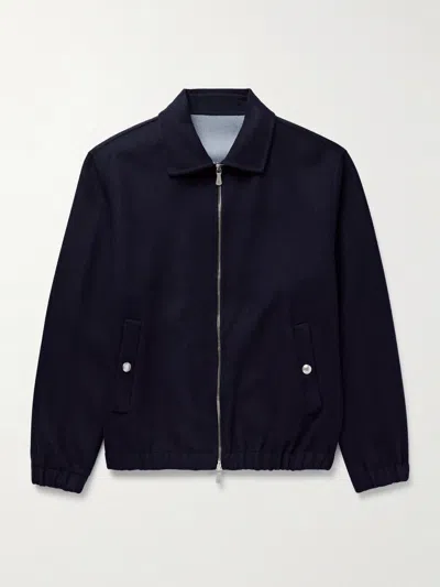 Eleventy Zippered Bomber Jacket Side Pockets In Blue