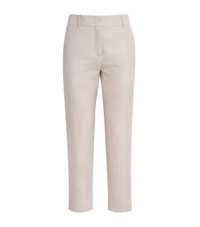 Eleventy Wool-silk-linen Tailored Trousers In Multi
