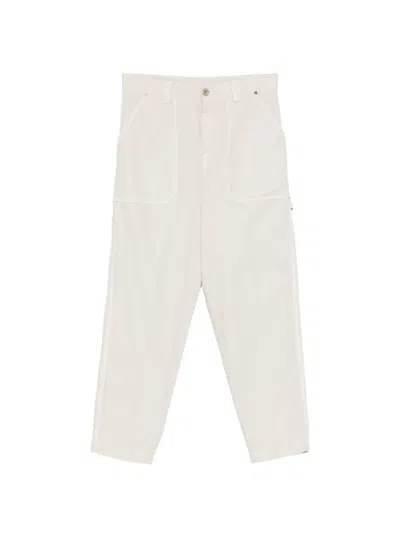 Eleventy Work Patch-pocket Trousers In White